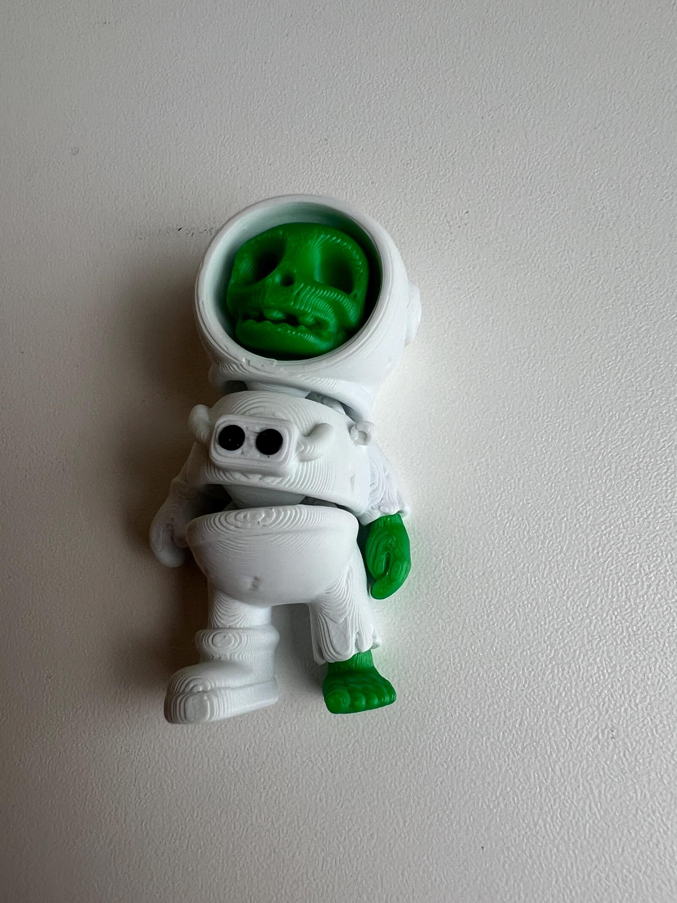 Fidget Toy White Spaceman, Cute Articulated Moving Zombie, Plastic Light Mini Flexi