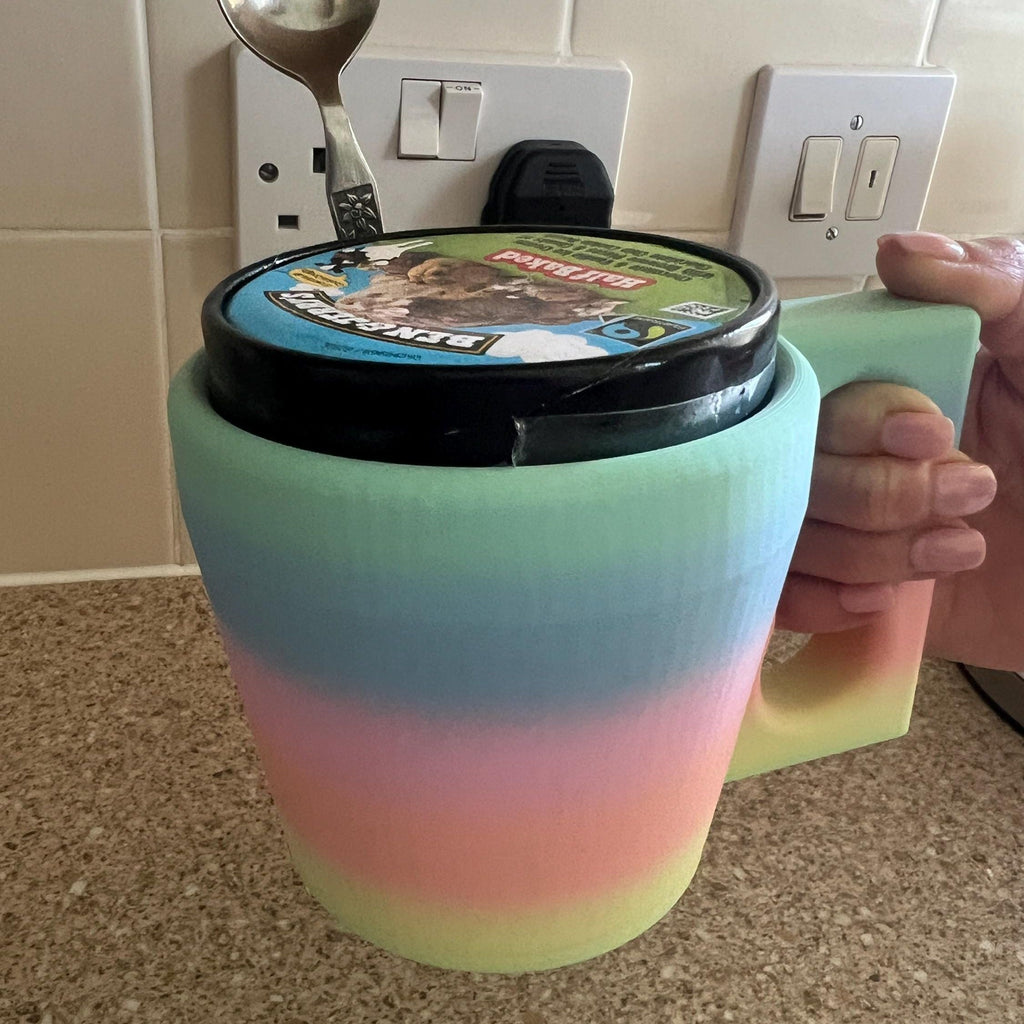 Ice Cream Holder With Handle and Spoon Holder Ben & Jerry's Tub