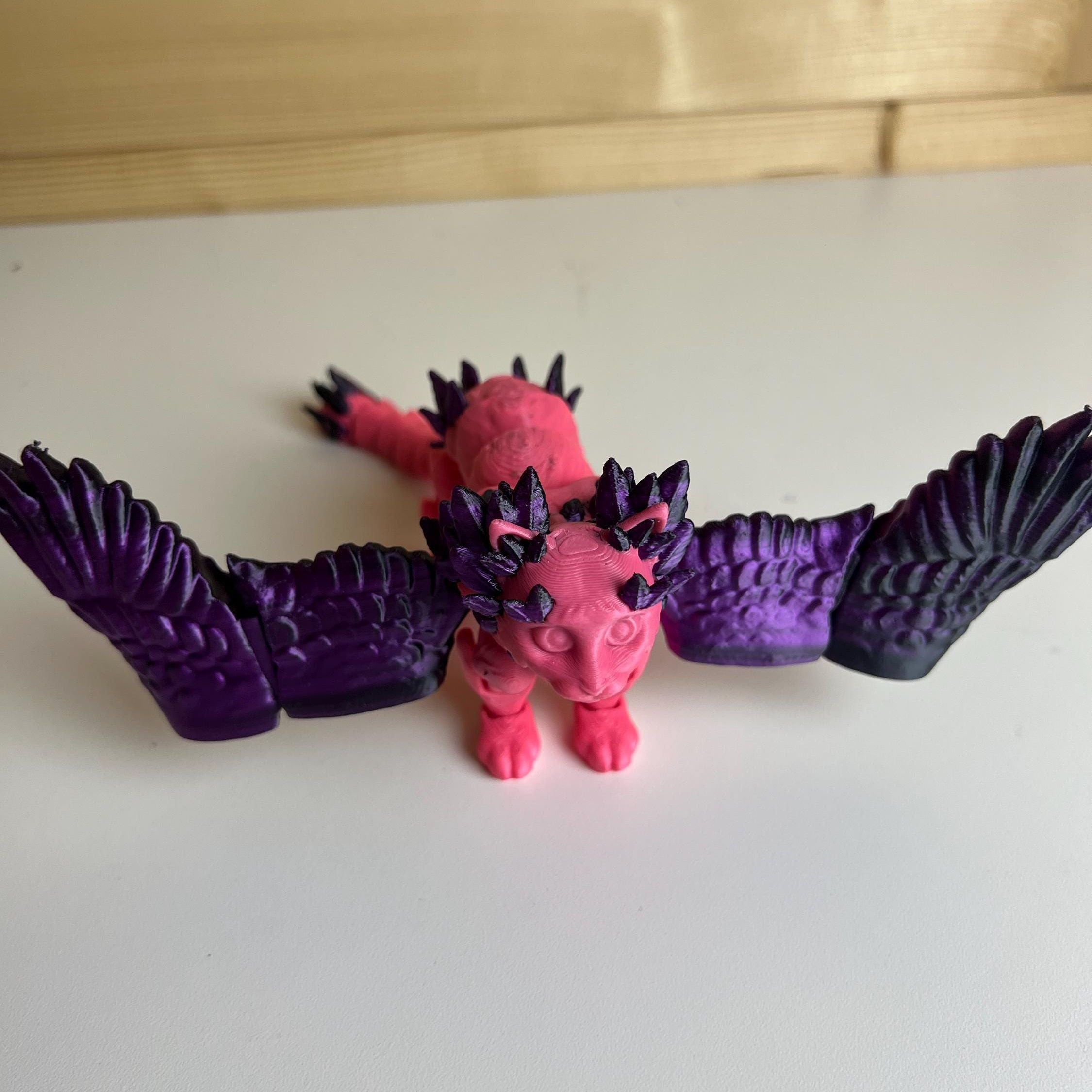 Winged Cat Toy, Fidget Gryphon, Large Feline Desk Gadget