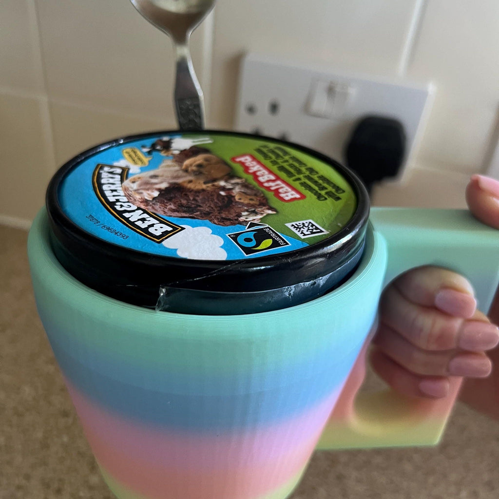 Ice Cream Holder With Handle and Spoon Holder Ben & Jerry's Tub