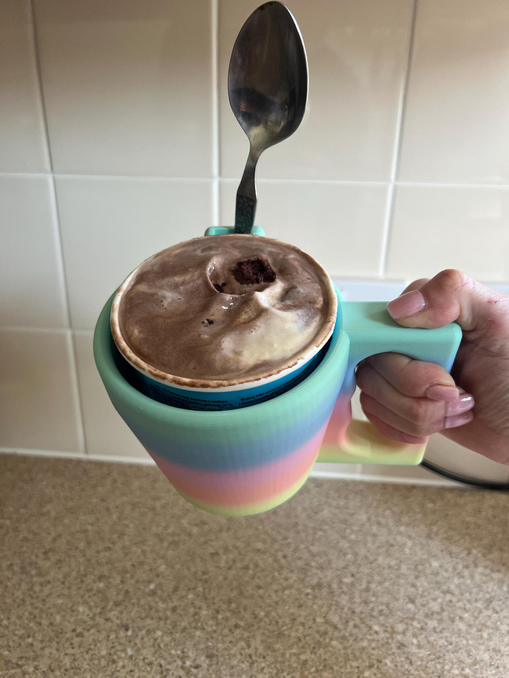 Ice Cream Holder With Handle and Spoon Holder Ben & Jerry's Tub