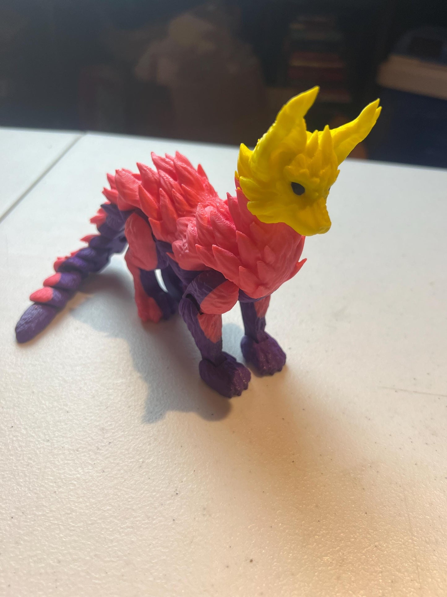 Dragon Cat Poseable Articulated Toy Two Sizes Large and Small