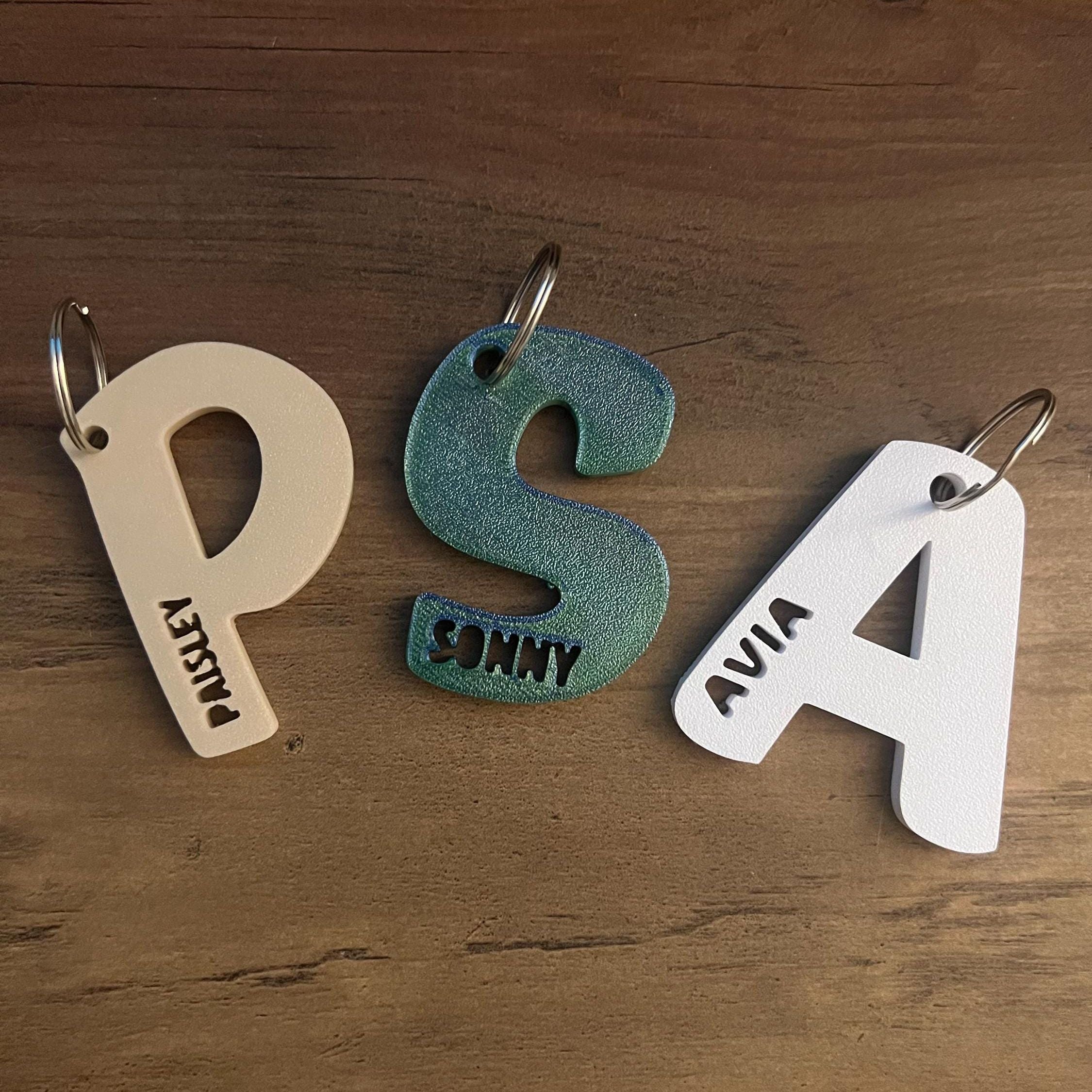 Keyring Personalised Chunky Bag Tag Kids Bright Name