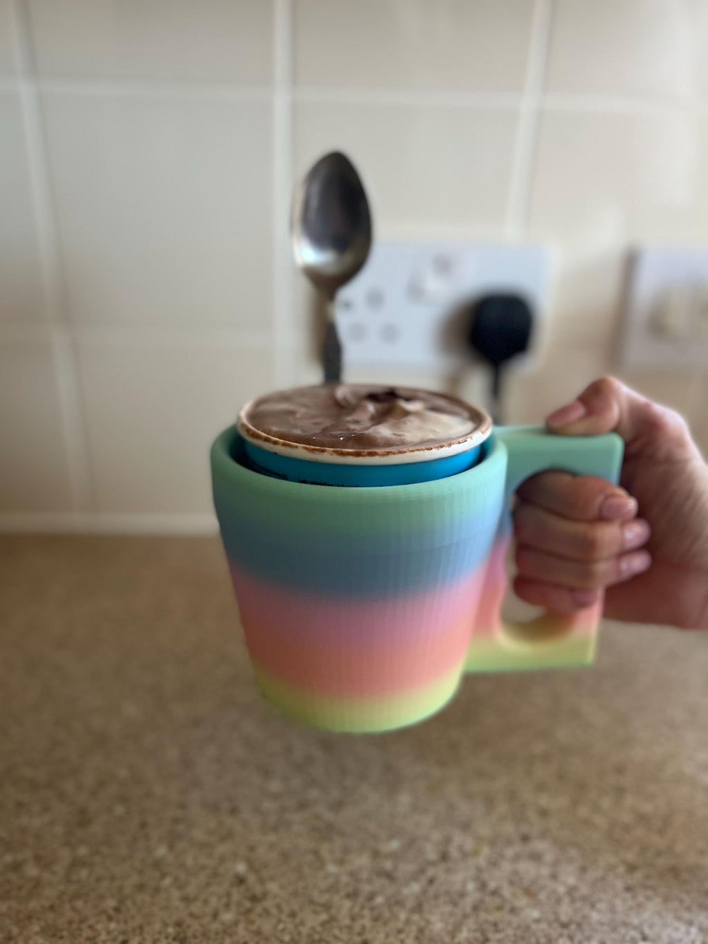 Ice Cream Holder With Handle and Spoon Holder Ben & Jerry's Tub