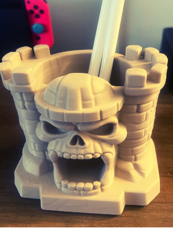 Skull Fortress Desktop Organizer – Gothic Castle Stationery & Pen Holder