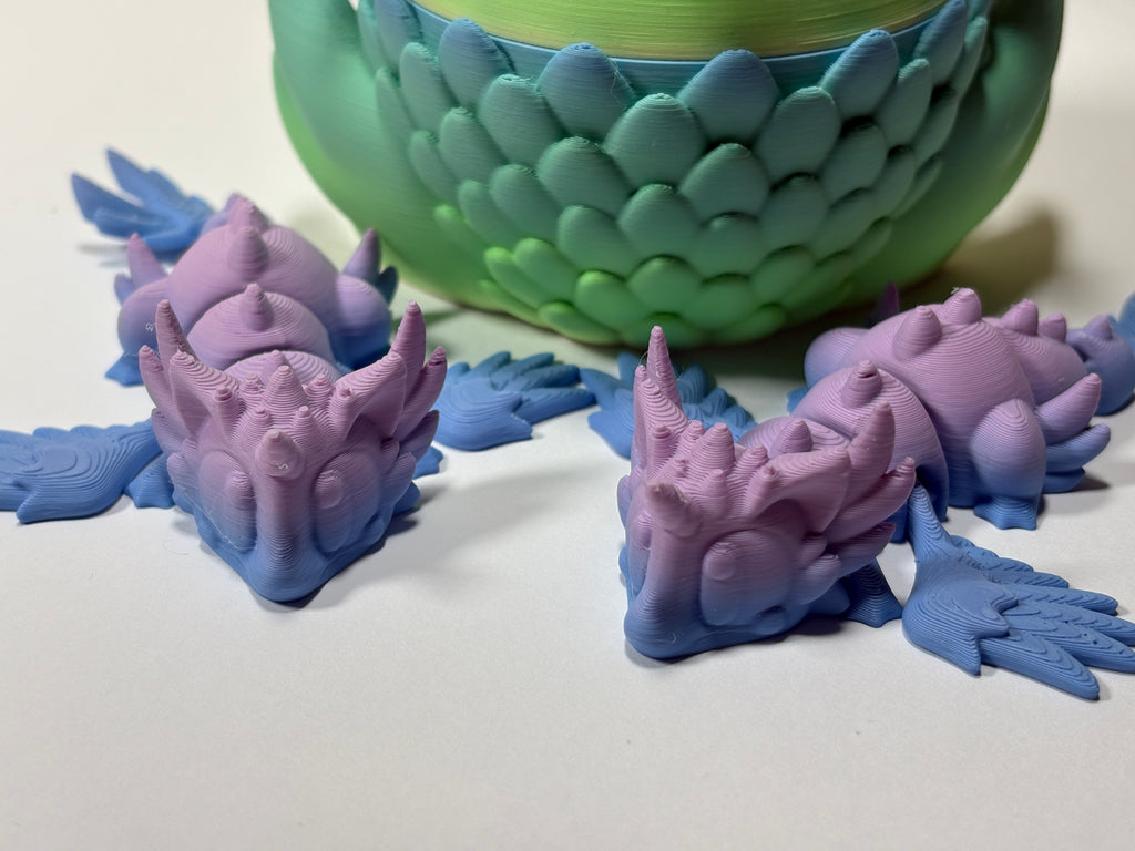 Articulated Baby Dragon Fidget Figure and Dragon Egg