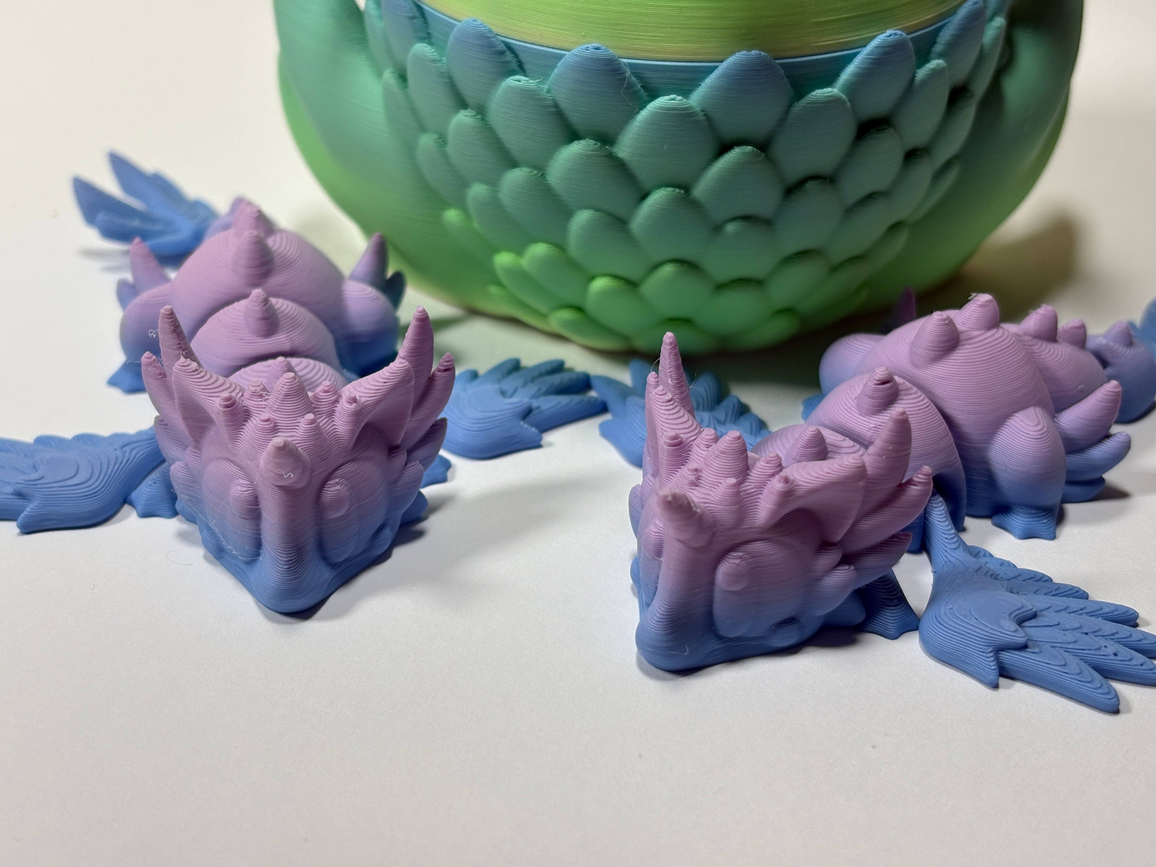 Articulated Baby Dragon Fidget Figure and Dragon Egg