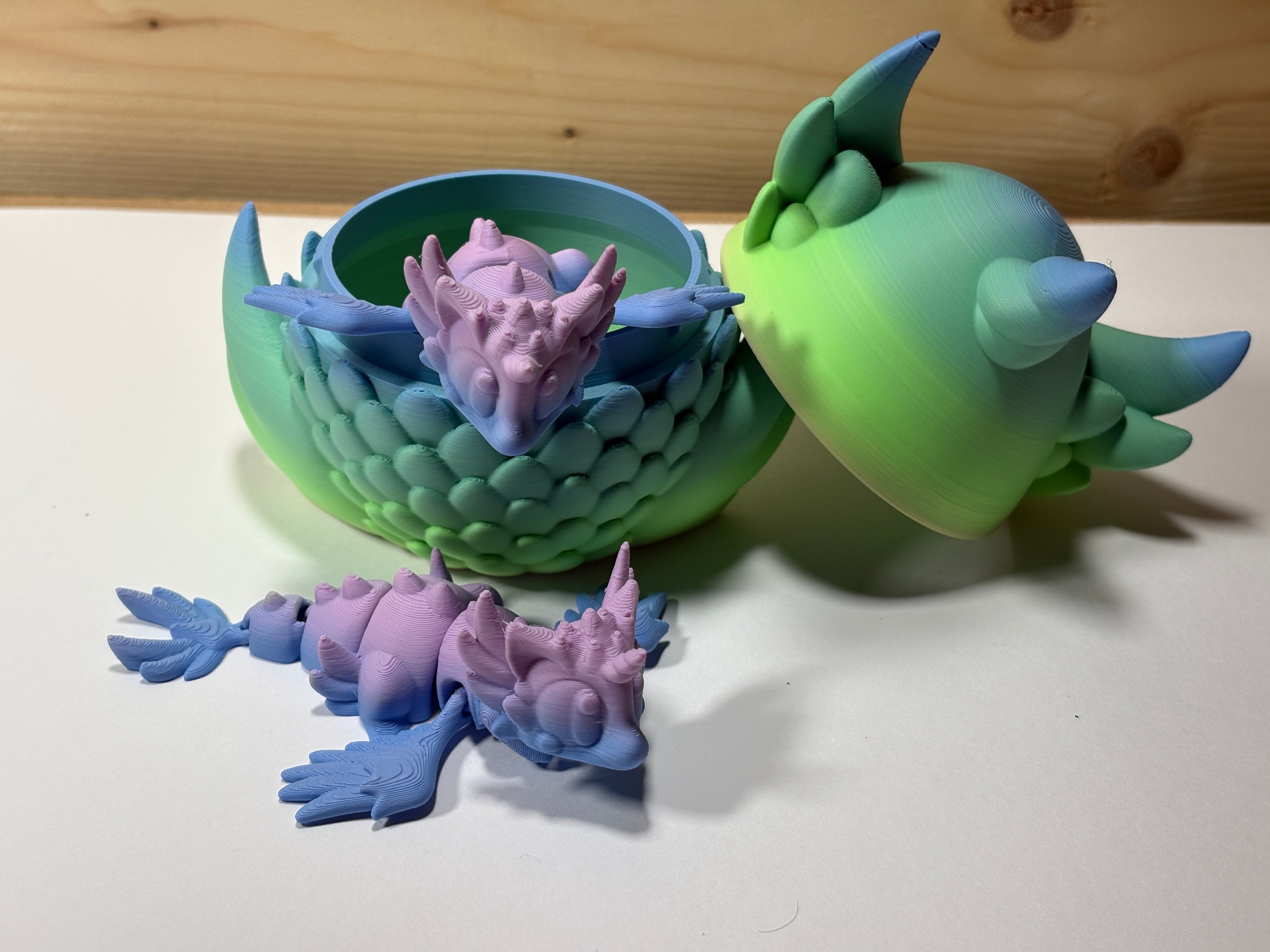 Articulated Baby Dragon Fidget Figure and Dragon Egg
