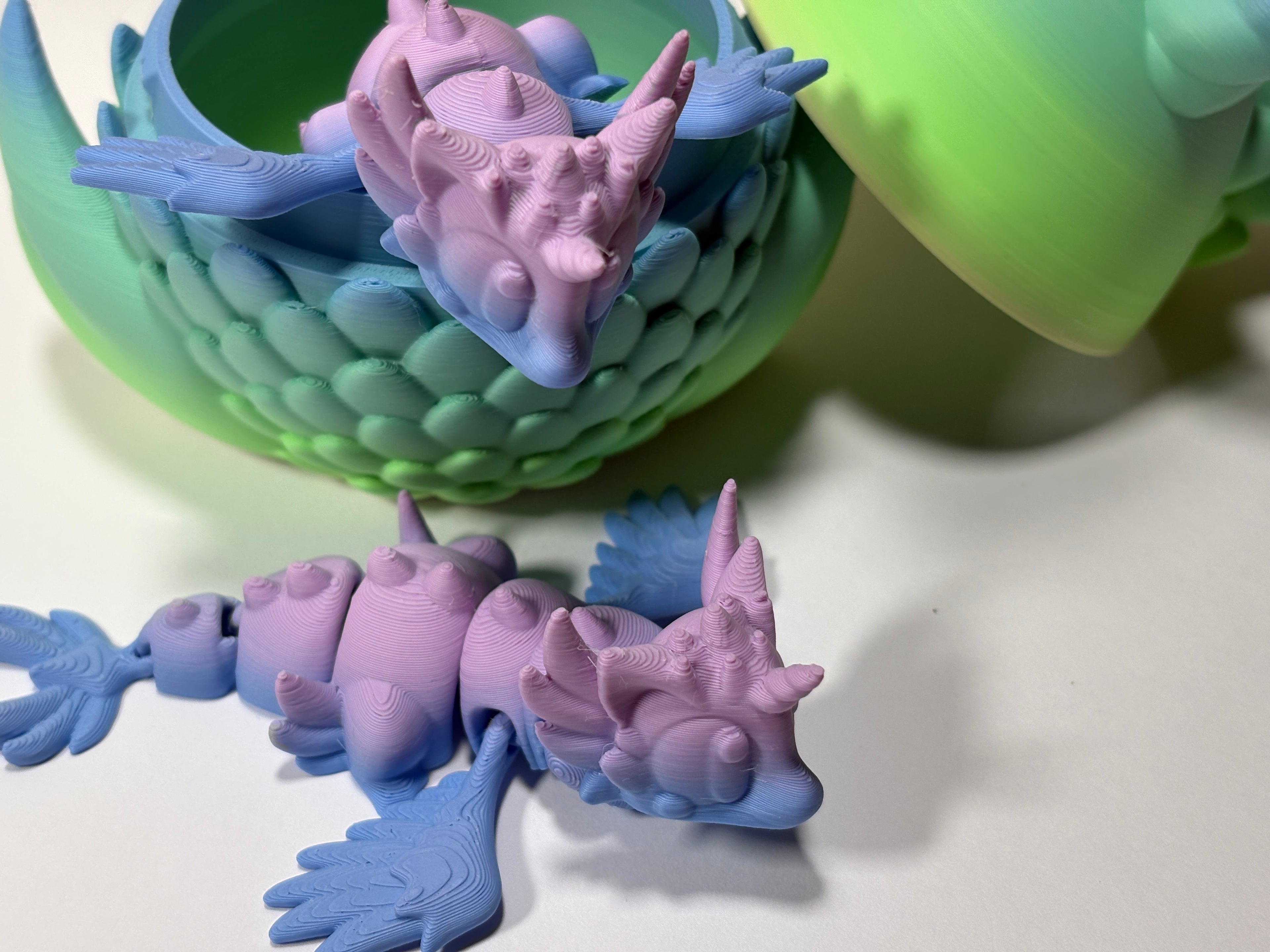 Articulated Baby Dragon Fidget Figure and Dragon Egg