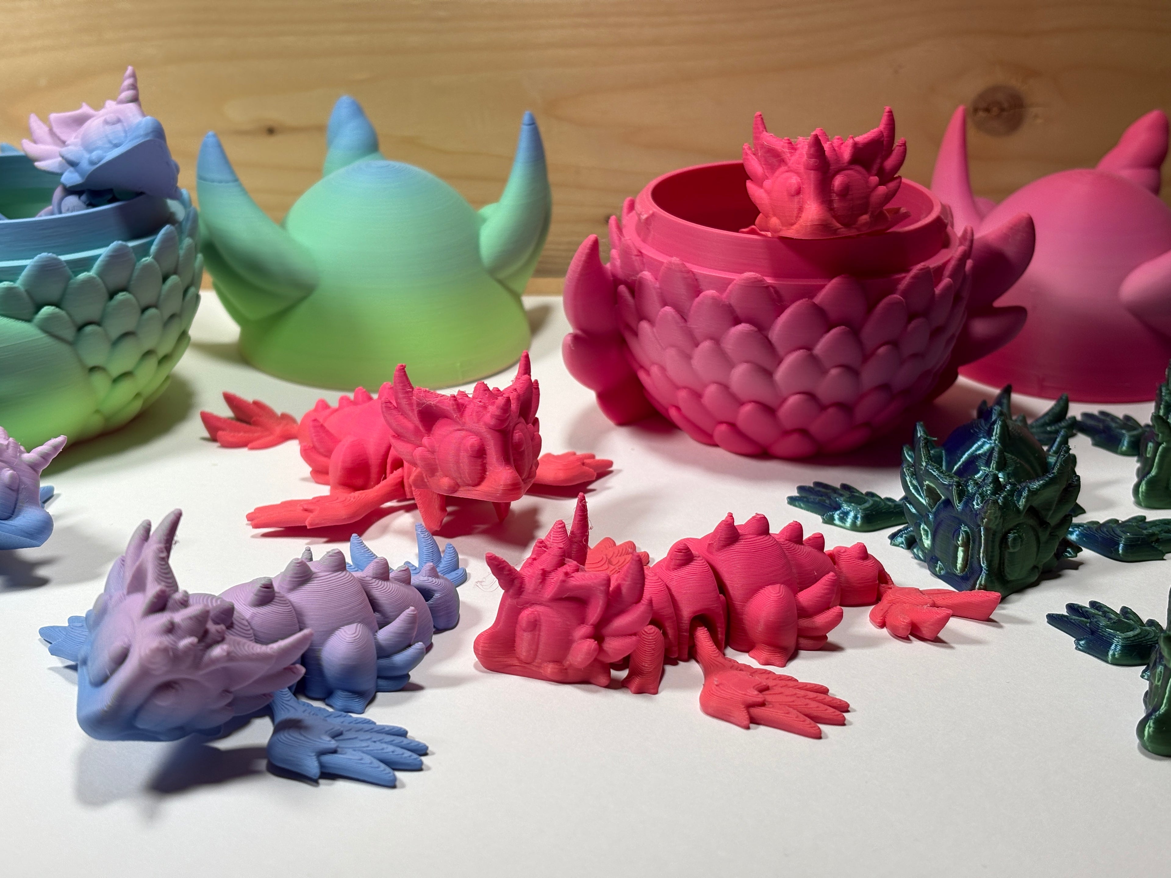 Articulated Baby Dragon Fidget Figure and Dragon Egg