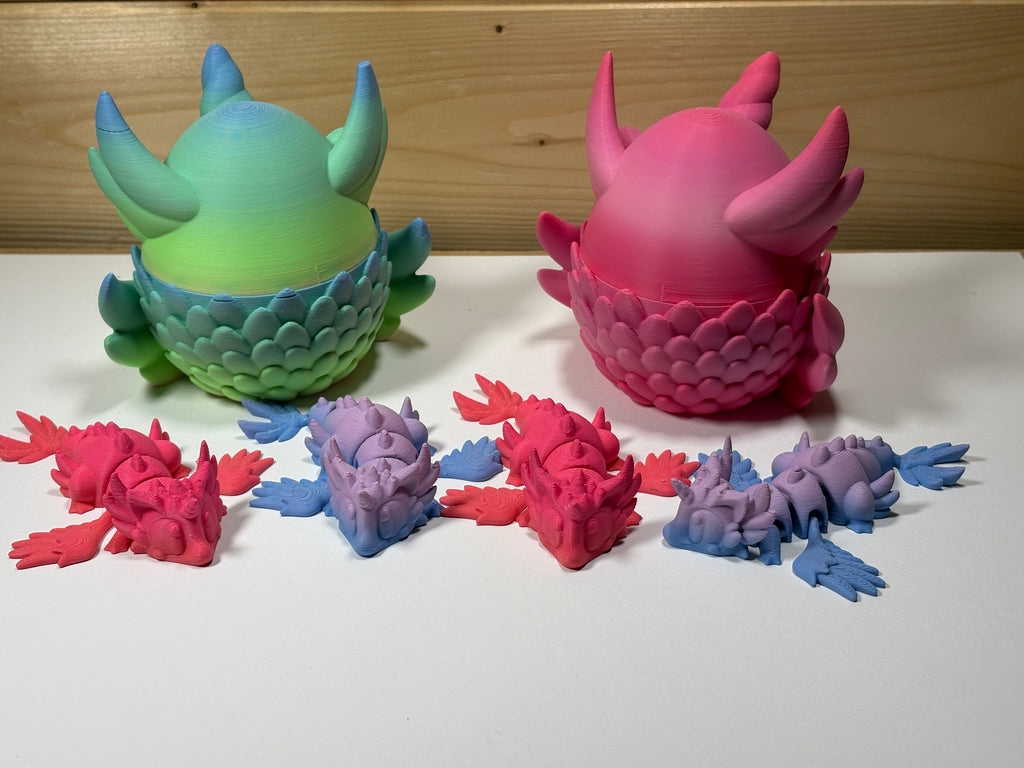 Articulated Baby Dragon Fidget Figure and Dragon Egg