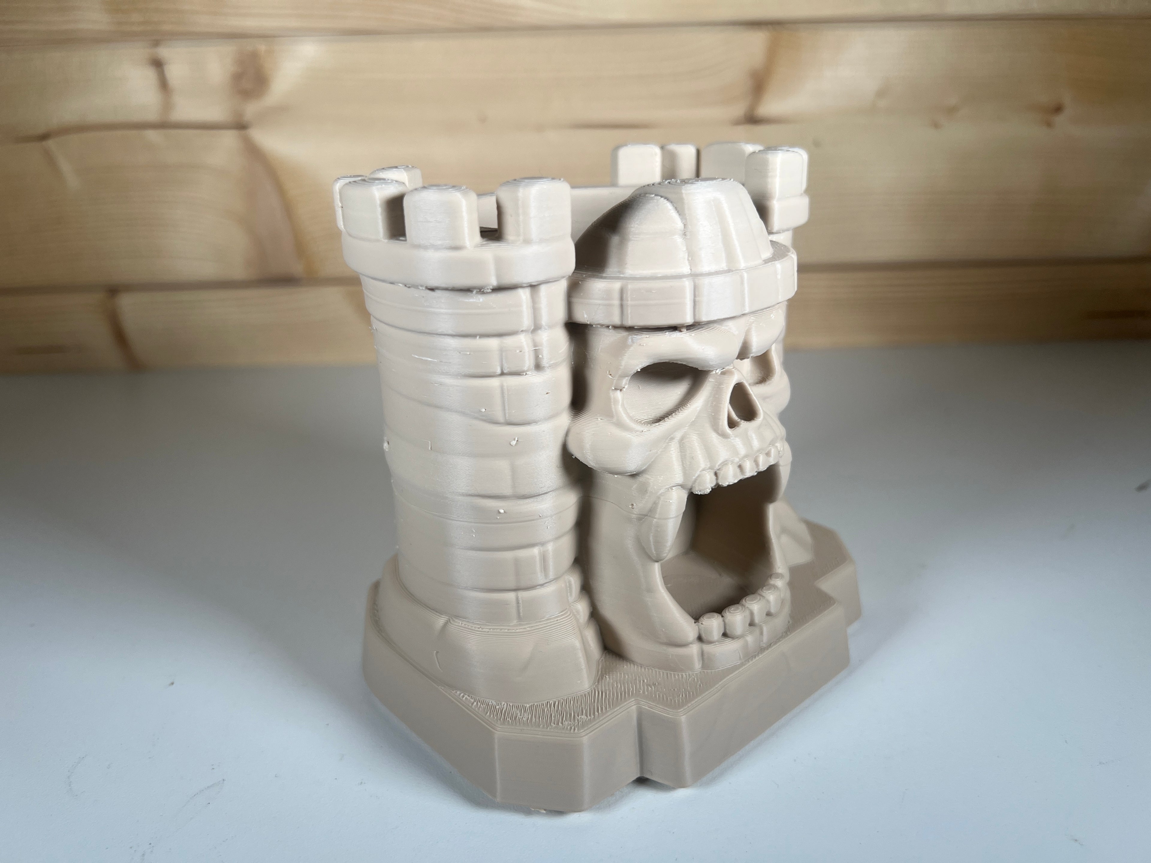 Skull Fortress Desktop Organizer – Gothic Castle Stationery & Pen Holder