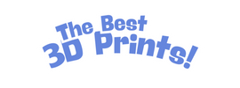 Blue text 'The Best 3D Prints!' on a white background