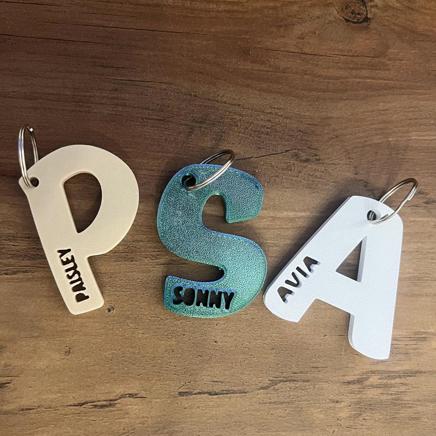 Keyring Personalised Chunky Bag Tag Kids Bright Name